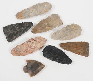(8) Native American Indian Arrowhead Artifacts