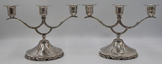 STERLING. Pair of Mexican Sterling Candelabra.