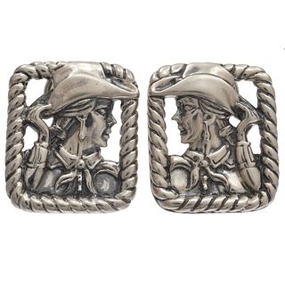 Pair of Kieselstein-Cord Sterling Silver Cowgirl Ear Clips