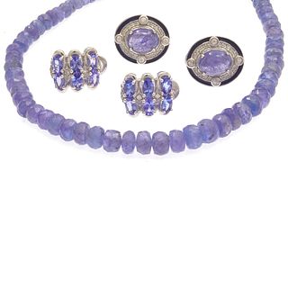 Collection of Tanzanite, Sterling Silver Jewelry Items