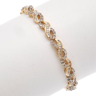 Diamond, 10k Yellow Gold Bracelet