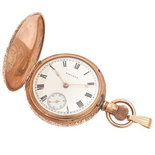 Waltham 9K Rose Gold Hunting Case Pocket Watch