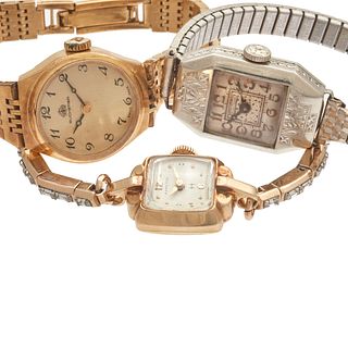 Collection of Ladies 14k, Gold-Filled, Metal Wristwatches