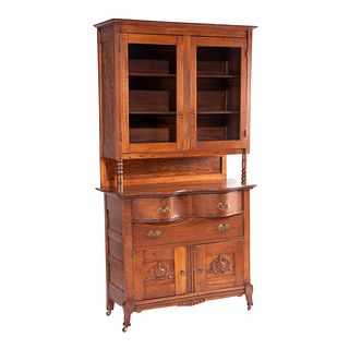 American Golden Oak Bookcase Cabinet