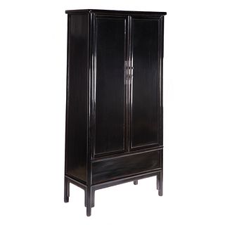 Tall Black Lacquered Cabinet