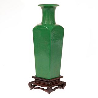 Green Crackle Glazed Vase, 19th Century