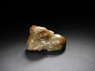 Chinese Jade Carved Goat, Ming or Earlier
