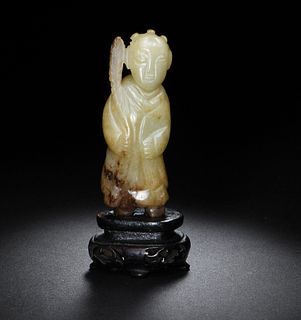 White Jade Carved Figure, Song/Yuan