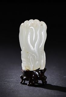 Chinese White Jade Carved Buddha Hand, 18-19th Century