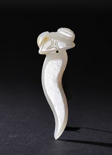 Chinese White Jade Carved Pick, Ming