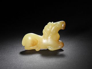 Chinese Yellow Jade Horse, 18th Century