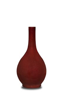 Chinese Red Glazed Vase, 18th Century