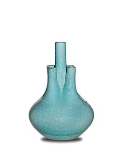Chinese Turquoise 5-Spouted Vase, Qianlong