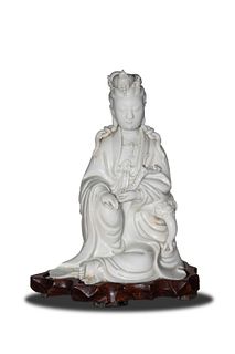 Chinese Blanc de Chine Guanyin Statue, 19th Century