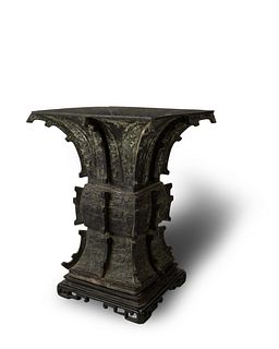 Chinese Bronze Gu Vase, Ming