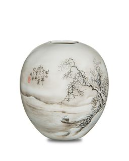 Chinese Water Coupe of Snow Scene, Republic