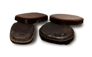 Two Chinese Duan Inkstones with Boxes, 19th Century