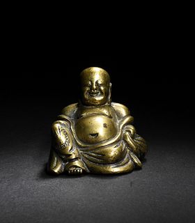 Small Chinese Bronze Budai, 18th-19th Century