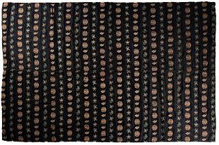 Chinese Black-Ground Silk Tablecloth, 19th Century