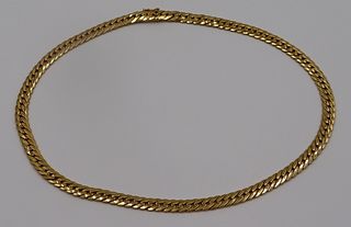 JEWELRY. French Caplain 18kt Gold Link Necklace.