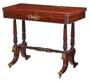 Classical Mahogany and Brass Mounted Card Table