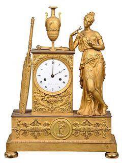 Historical Louisiana Empire Bronze Mantel Clock