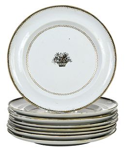 Set of Nine Chinese Export Porcelain Plates
