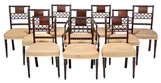 Fine Set of Ten Sheraton Mahogany Dining Chairs