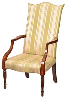 Fine Federal Inlaid Mahogany Lolling Chair