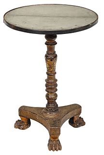 Chinese Export Lacquered and Gilt Pedestal Table
