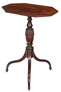 American Federal Mahogany Tilt Top Candle Stand