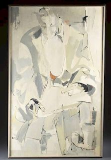 Helene McKinsey o/c abstract seated male