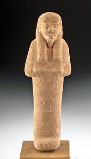 Rare Egyptian New Kingdom Carved Sandstone Ushabti