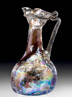 Roman Glass Oinochoe w/ Stunning Iridescence