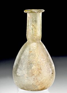 Roman Glass Bottle w/ Yellow-Green Hues