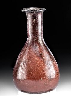 Roman Glass Flask w/ Aubergine Hues