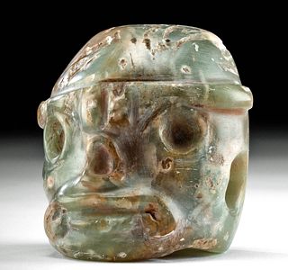 Fine Maya Jade Disembodied Head Amulet