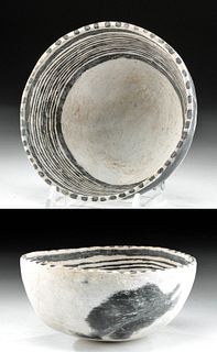 Anasazi Mesa Verde Black on White Pottery Bowl