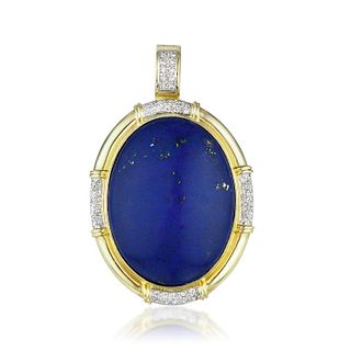 Lapis Lazuli and Diamond Pendant