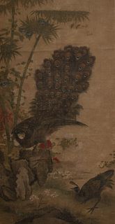 Chinese Painting of Peacock attributed to Lv Ji