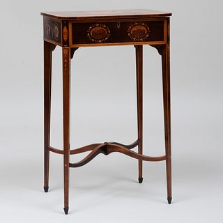 George III Inlaid Harewood Work Table, After a Design by Hepplewhite