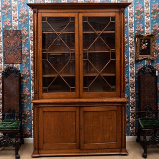 Regency Carved Oak Bookcase