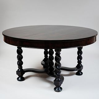 William and Mary Style Faux Tortoiseshell Painted Dining Table