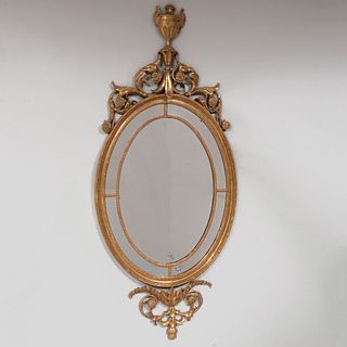 George III Oval Giltwood Mirror 