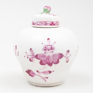 Meissen Marcolini Porcelain Puce Decorated 'Ginger Jar' Tea Caddy