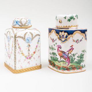 Two Samson Porcelain Tea Caddies and Covers
