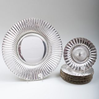 Set of Mercury Glass Plates