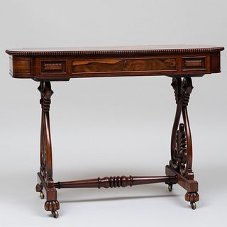 Late Regency Carved Rosewood Writing Table