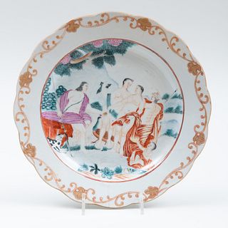 Chinese Export Famille Rose Porcelain 'Judgment of Paris' Plate