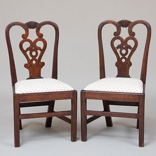 Pair George III Provincial Mahogany Side Chairs